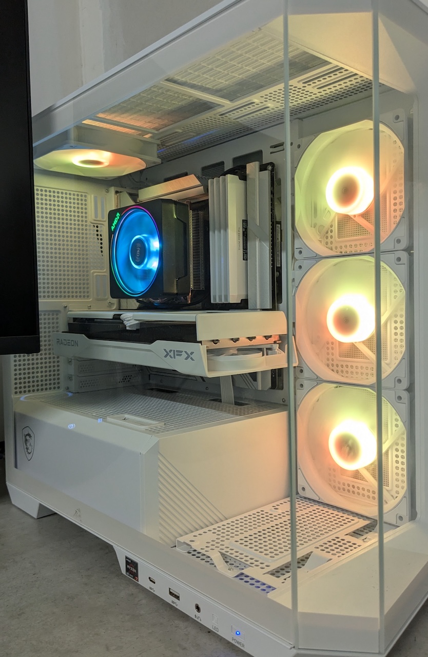 Completed PC build showing clean cable management